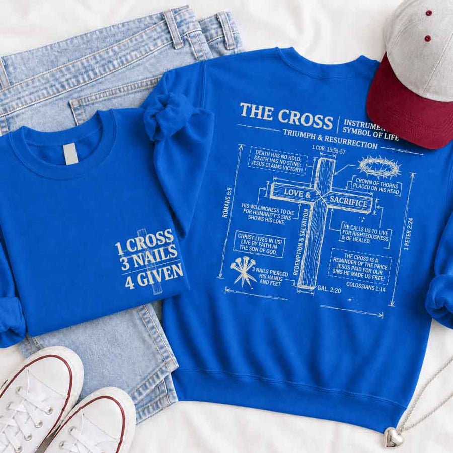 The Cross Sweatshirt - Christian Faith Graphic Sweatshirt
