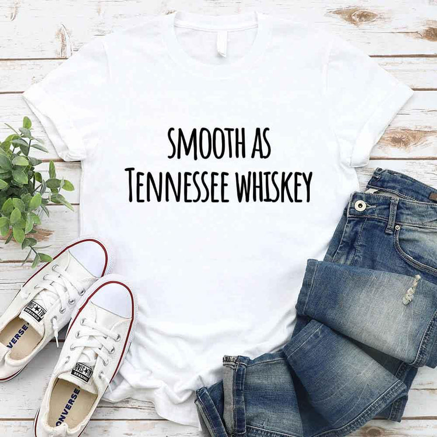 May include a matching couples t-shirt design featuring the phrase “Smooth as Tennessee Whiskey” and "Sweet as Strawberry Wine" in a bold, rustic-style font, reflecting a playful, country-inspired theme that celebrates love with a touch of humor.