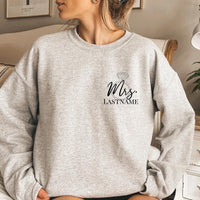 Custom Mrs Crewneck with Ring Shirts – Personalized Bride Gift for Wedding Tees