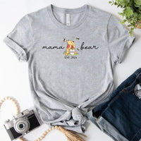 Mama Bear Mother's Day Gift Personalized Shirts GREY