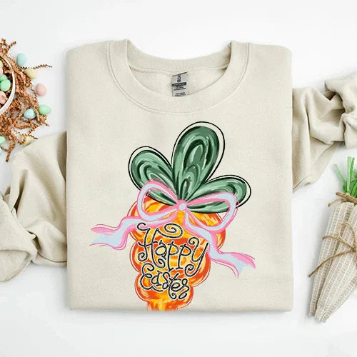 Happy Easter Carrot Coquette Sweatshirts