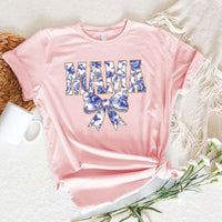 Mama Chinoiserie Coquette Bow T-Shirts – Elegant & Trendy Graphic Tees for Moms