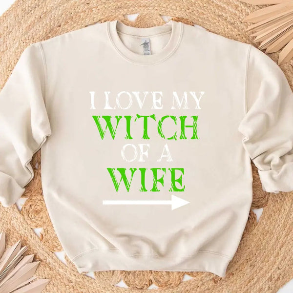 Witch of a Wife and Monster of a Husband Couples Sweatshirts