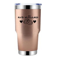 Customizer - Mrs Personalized With Rings Tumbler