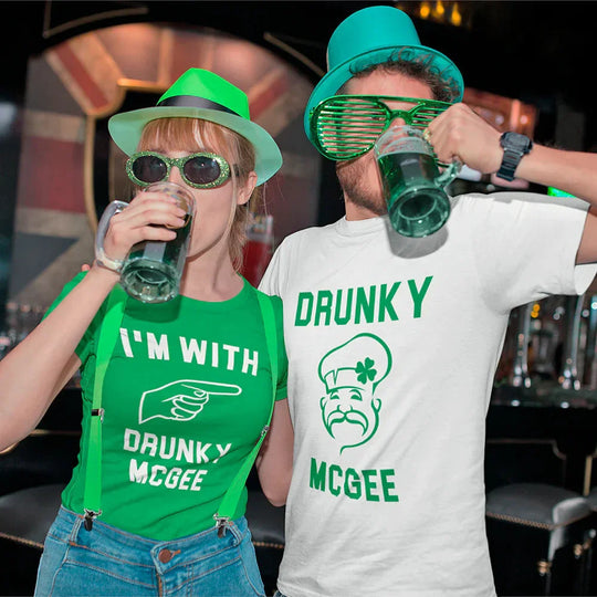 I'm With Drunky McGee Couple Tee 2