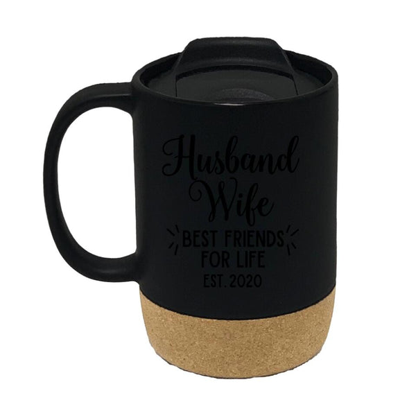 Customizer - Husband Wife Besties Personalized Cork Mug