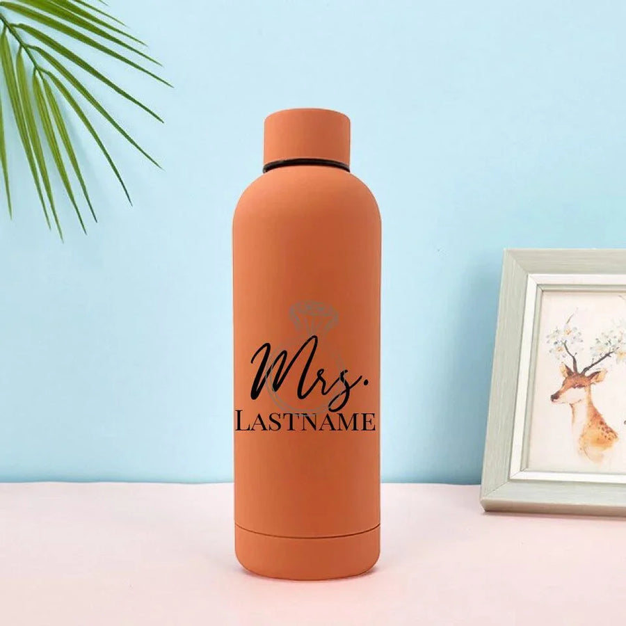 Customizer - Mrs With Ring Personalized Rubber Bottle