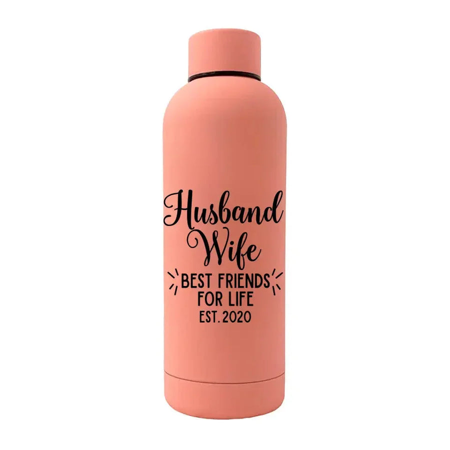 Customizer - Husband Wife Besties Personalized Rubber Bottle