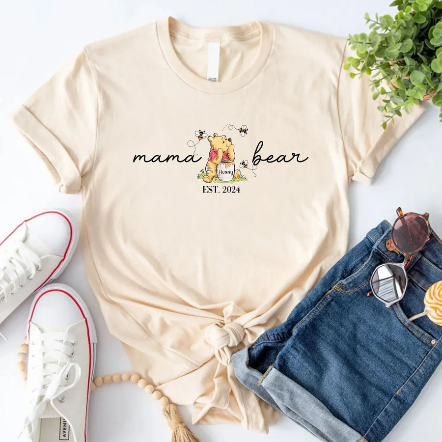 Mama Bear Mother's Day Gift Personalized Shirts softcream