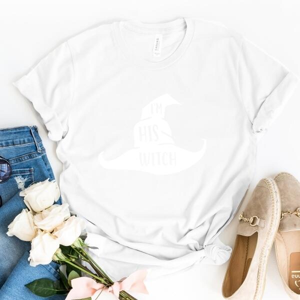 I'm Her BOO, I'm His Witch Halloween Couples Tee