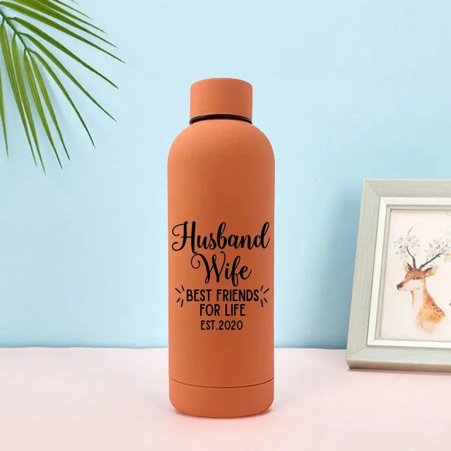 Customizer - Husband Wife Besties Personalized Rubber Bottle
