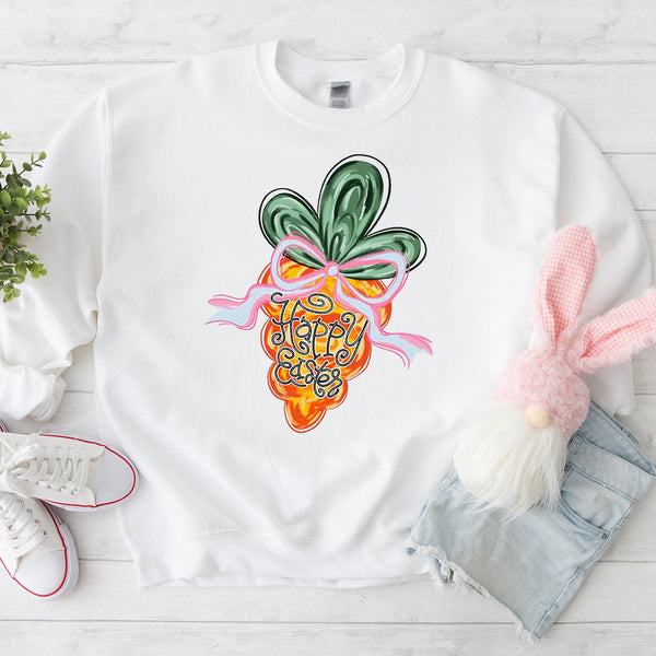 Happy Easter Carrot Coquette Sweatshirts