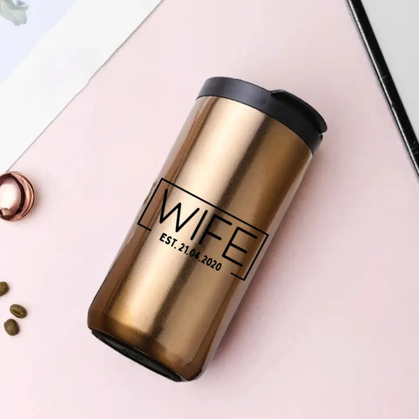 Customizer - Wife Hubs Established Personalized 14oz Coffee Tumbler