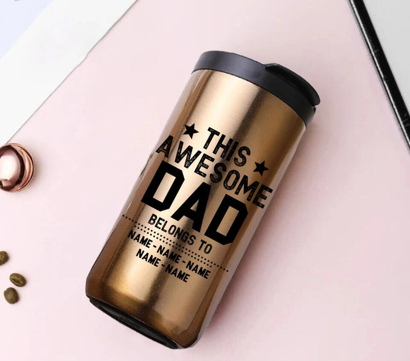 Customizer - This Awesome Dad Belongs To Personalized 14oz Coffee Tumbler