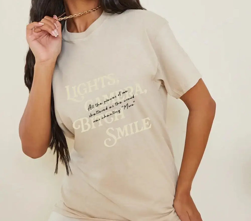 Lights Camera Bitch Smile T-shirt