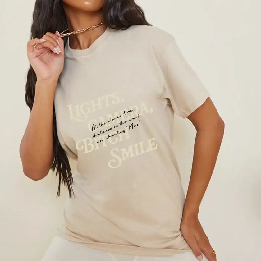 Lights Camera Bitch Smile T-shirt