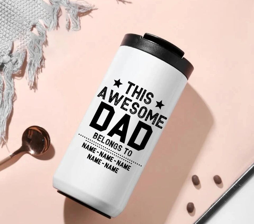 Customizer - This Awesome Dad Belongs To Personalized 14oz Coffee Tumbler