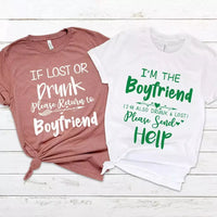 If Lost Or Drunk Please Return To Boyfriend & I'm The Boyfriend Couples Tee Bundle