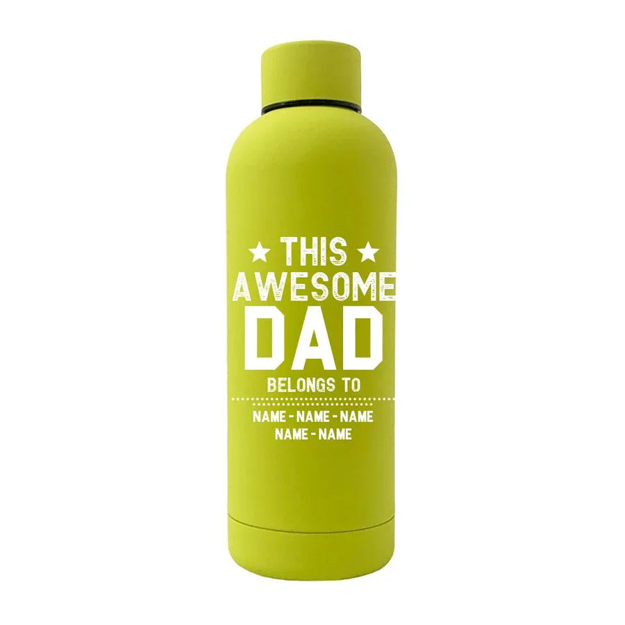 Customizer - This Awesome Dad Belongs To Personalized Rubber Bottle
