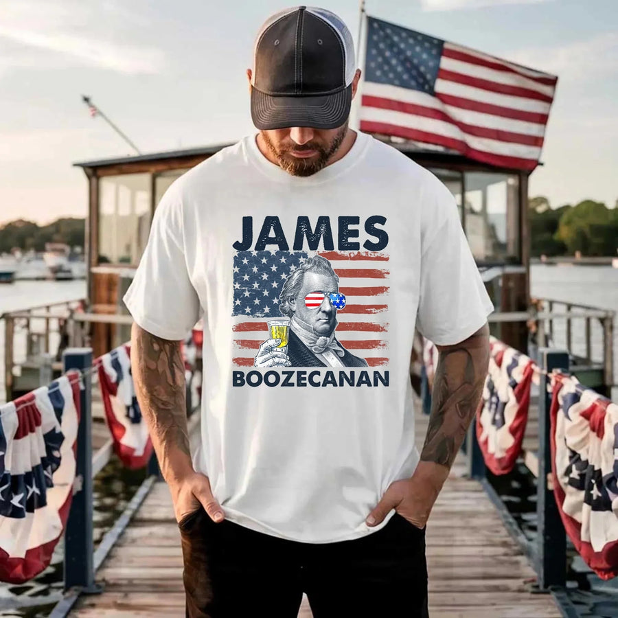 whitemale flat lay t-shirt 4th of july