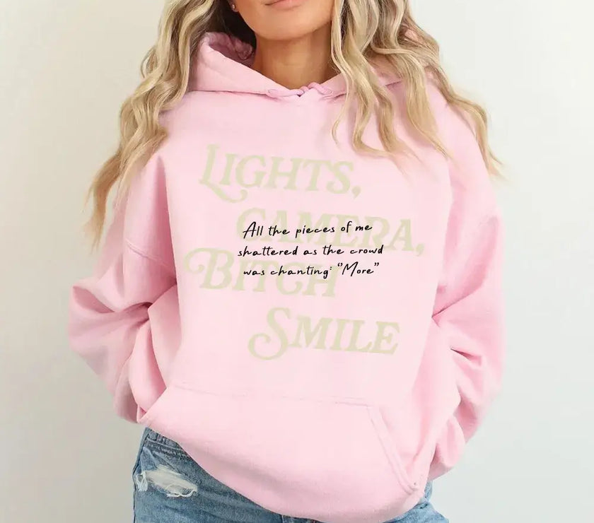 Lights Camera Bitch Smile Hoodies