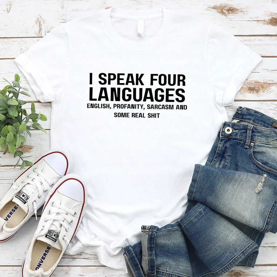 I Speak  Four Language Short Sleeve T-shirt