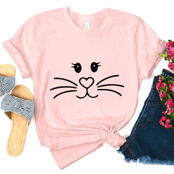Mrs. And Mr. Bunny Face Couple Tee