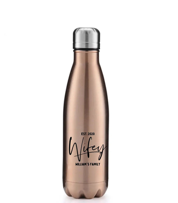 Customizer - Wifey Hubby Established Personalized 17oz Water Bottle