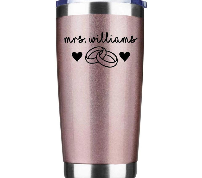 Customizer - Mrs Personalized With Rings Tumbler