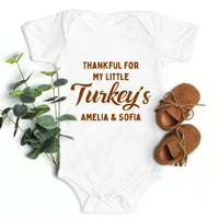 Conjunto familiar de camisetas personalizadas de Acción de Gracias "Agradecido por mis pequeños pavos"