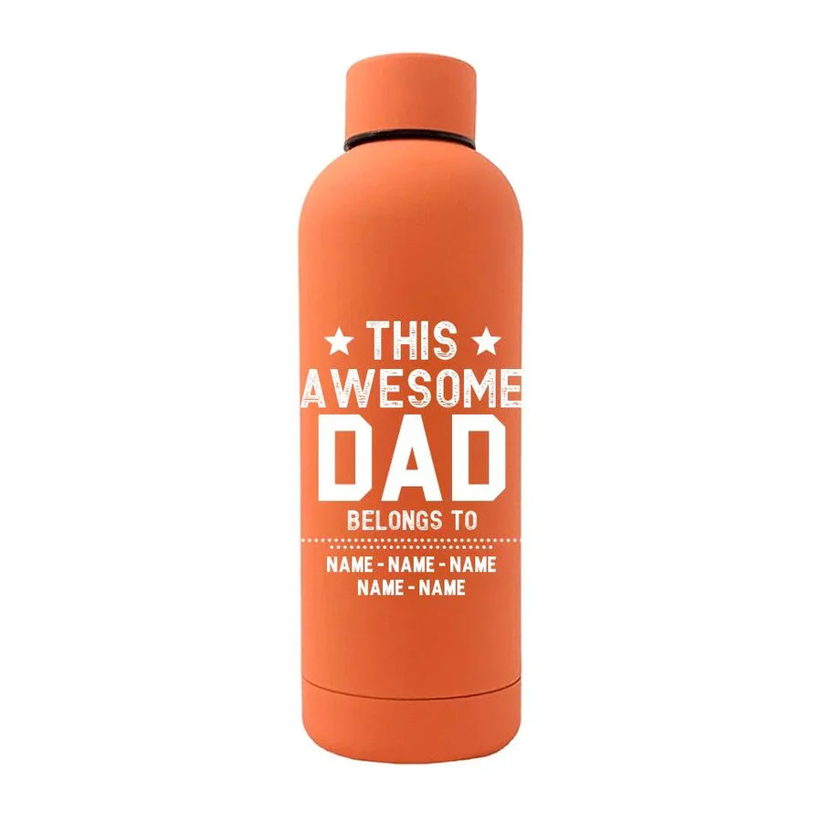 Customizer - This Awesome Dad Belongs To Personalized Rubber Bottle