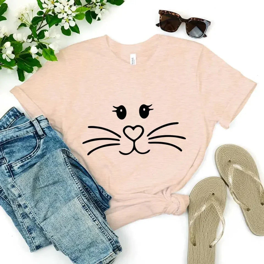Mrs. And Mr. Bunny Face Couple Tee