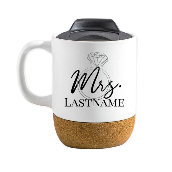 Customizer - Mrs With Ring Personalized Cork Mug