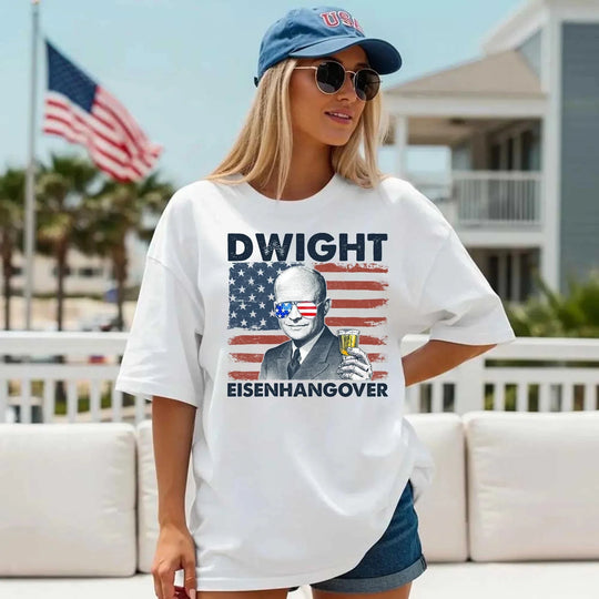 white Model t-shirt 4th of july