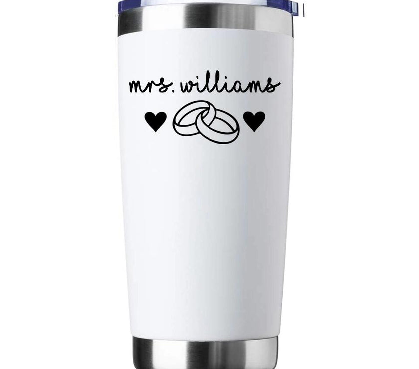 Customizer - Mrs Personalized With Rings Tumbler