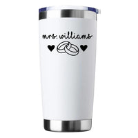 Customizer - Mrs Personalized With Rings Tumbler