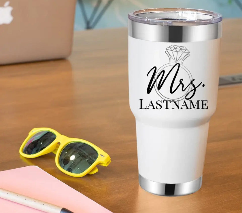 Customizer - Mrs With Ring Personalized Tumbler