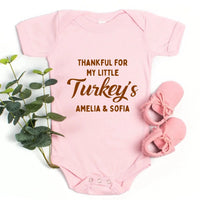 Conjunto familiar de camisetas personalizadas de Acción de Gracias "Agradecido por mis pequeños pavos"