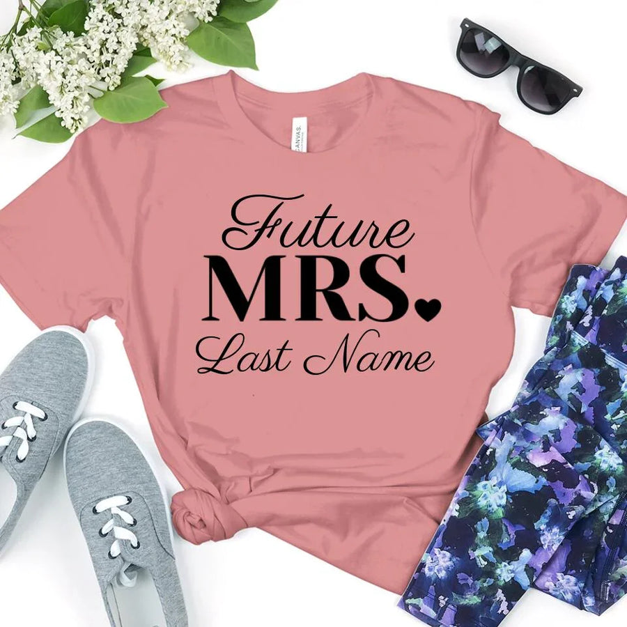 Mrs. Last Name Personalized Tees
