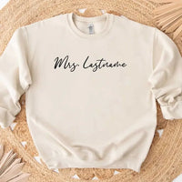 Mrs. Personalized Last Name Crewneck Top TEST