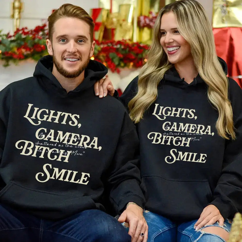 Lights Camera Bitch Smile Hoodies