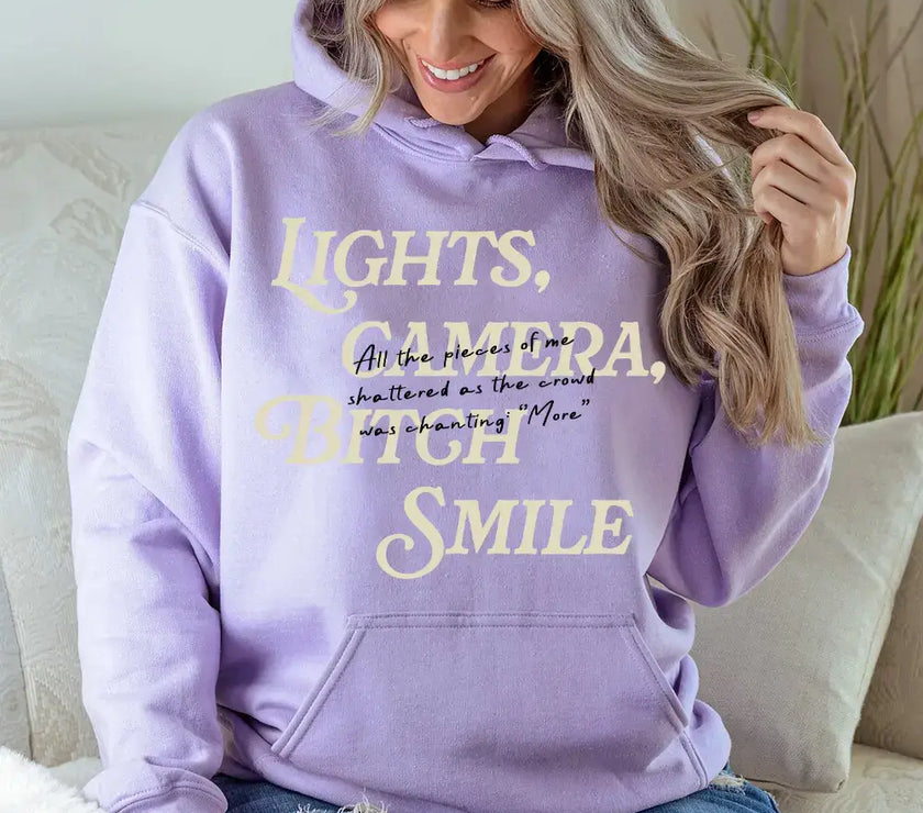 Lights Camera Bitch Smile Hoodies