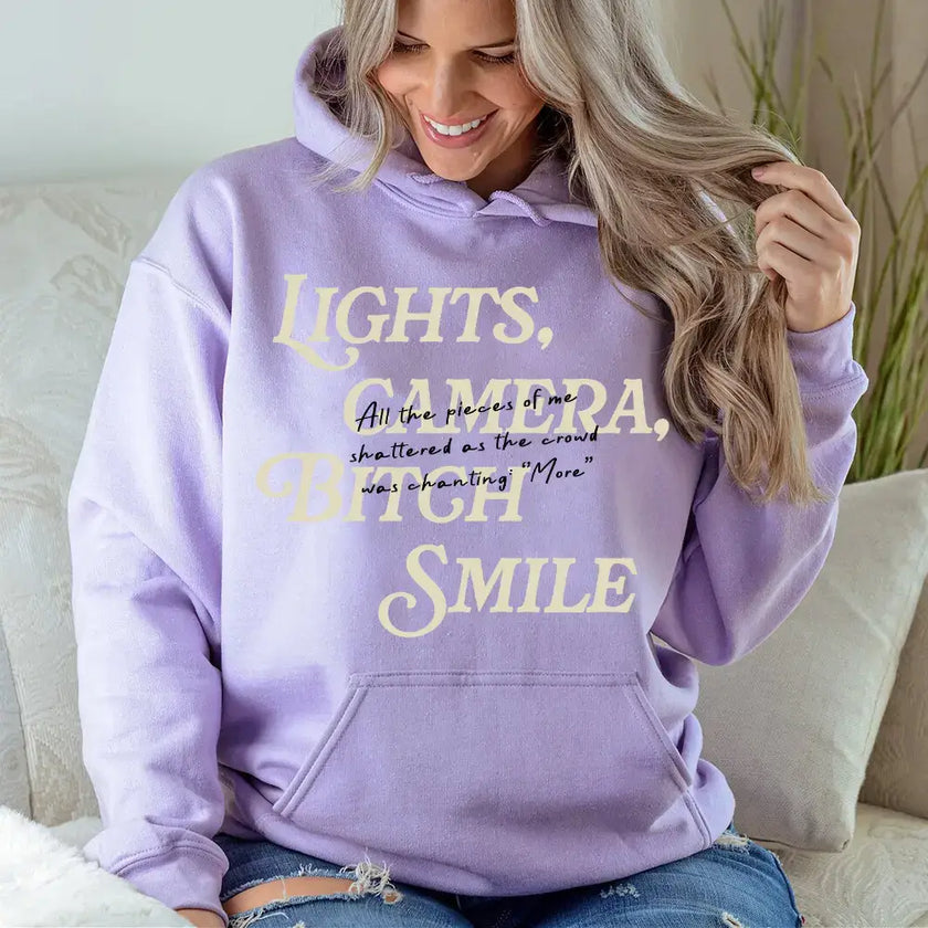 Lights Camera Bitch Smile Hoodies