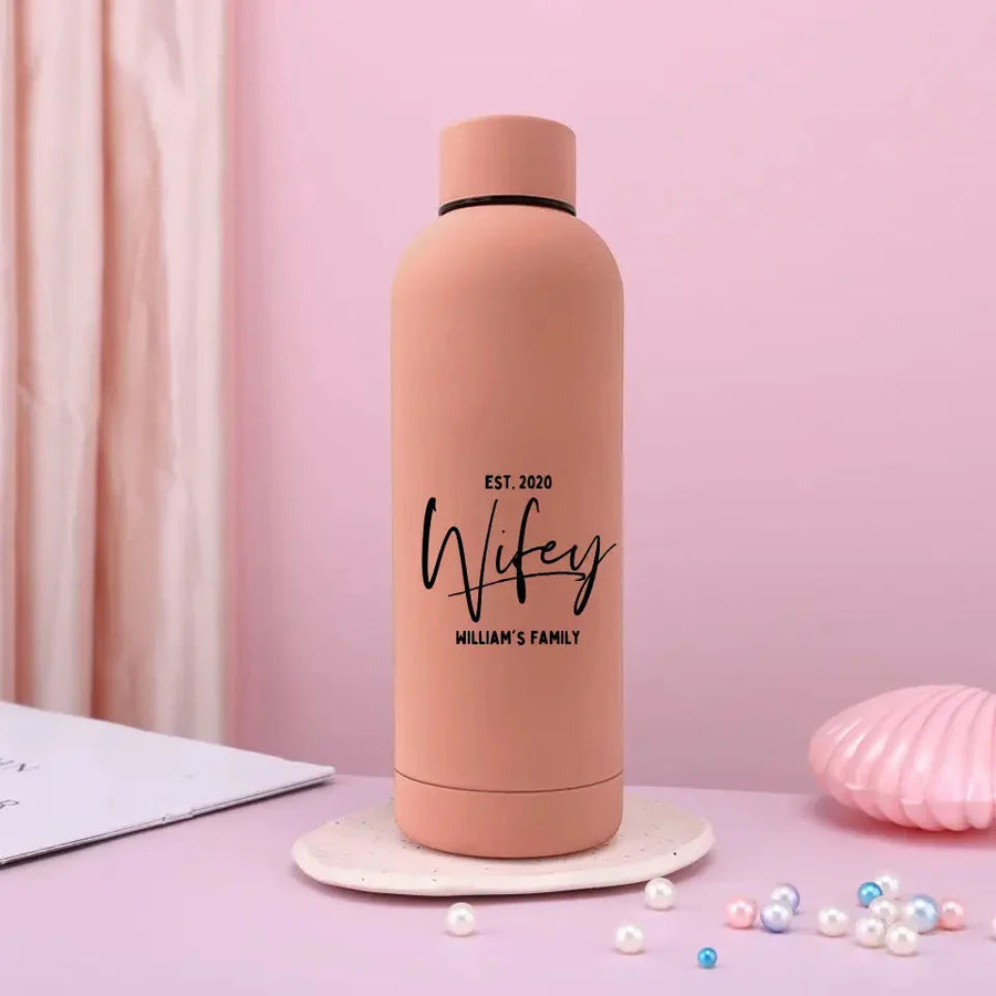 Customizer - Wifey Hubby Established Personalized 17oz Rubber Bottle