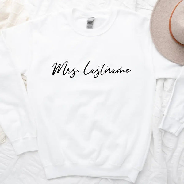 Mrs. Personalized Last Name Crewneck Top TEST