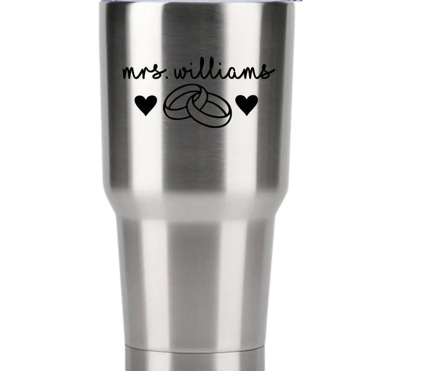 Customizer - Mrs Personalized With Rings Tumbler