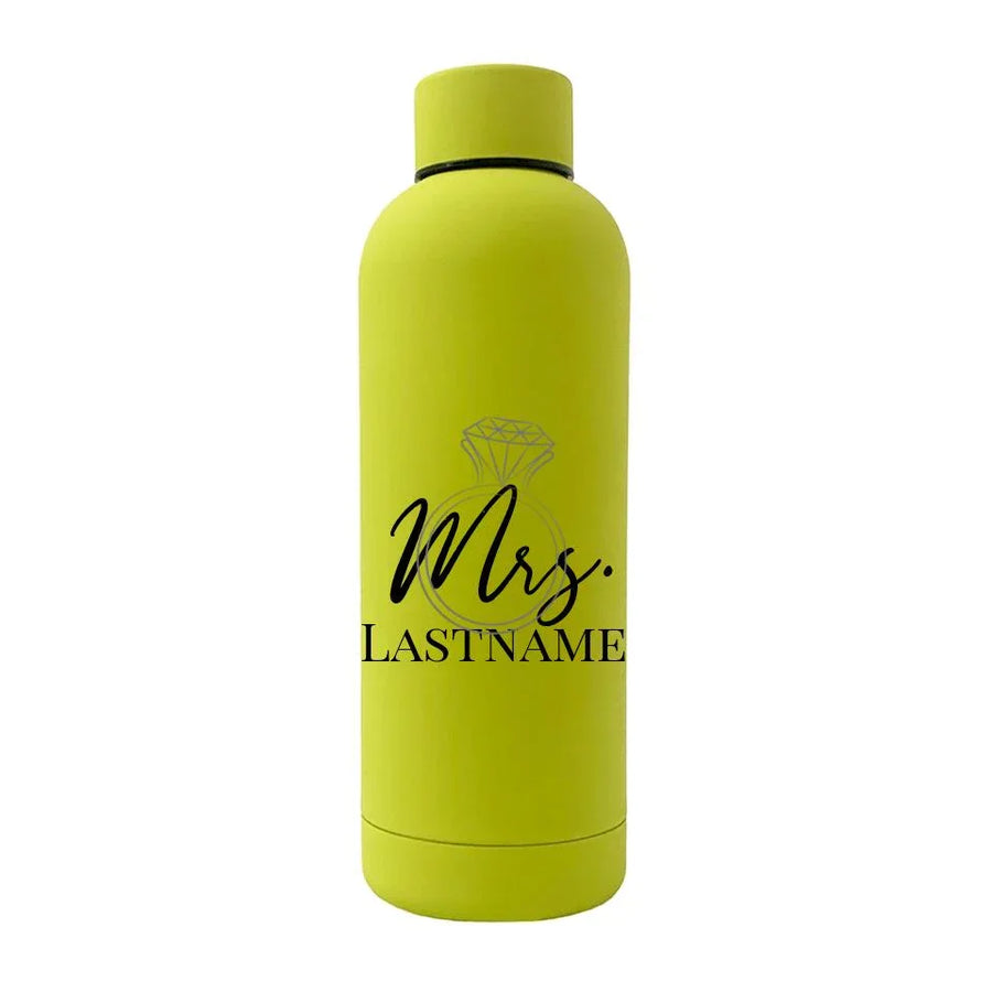 Customizer - Mrs With Ring Personalized Rubber Bottle