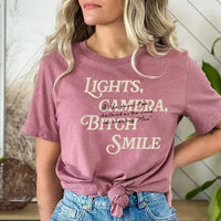 Lights Camera Bitch Smile T-shirt