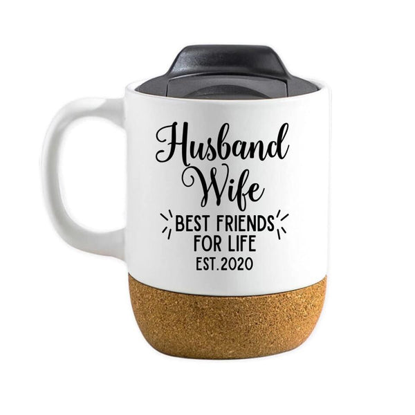 Customizer - Husband Wife Besties Personalized Cork Mug
