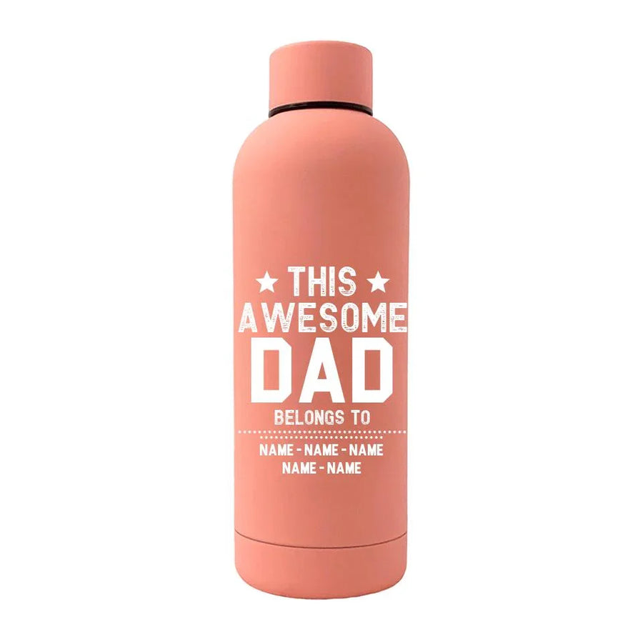 Customizer - This Awesome Dad Belongs To Personalized Rubber Bottle
